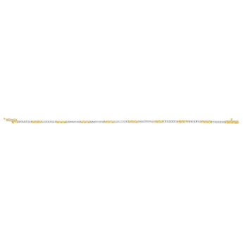 1 Carat Diamond Tennis 2 tones Bracelet 17.5 cm in 9ct Yellow Gold