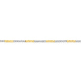 1 Carat Diamond Tennis 2 tones Bracelet 17.5 cm in 9ct Yellow Gold