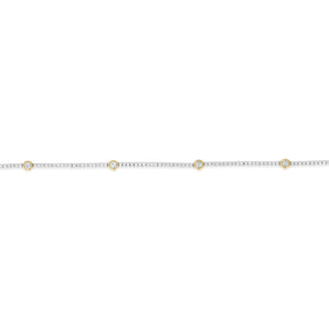 1/2 Carat Diamond Fancy Bracelet White Gold Link with 9ct Yellow Gold Bezel