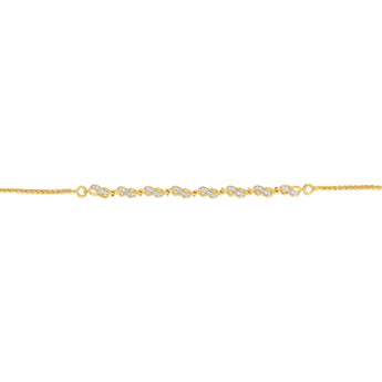 Diamonds Bracelet with 19 Round Brilliant Diamonds in Gold Plated Sterling Silver