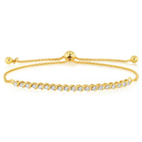 Diamonds Bracelet with 19 Round Brilliant Diamonds in Gold Plated Sterling Silver
