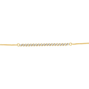 Diamonds Bracelet with 19 Round Brilliant Diamonds in Gold Plated Sterling Silver
