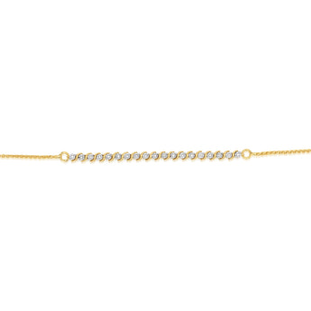 Diamonds Bracelet with 19 Round Brilliant Diamonds in Gold Plated Sterling Silver