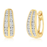 1/4 Carat Diamond Hoop Earrings in 9ct Yellow Gold