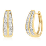 1 Carat Diamond Hoop arrings in 9ct Yellow Gold