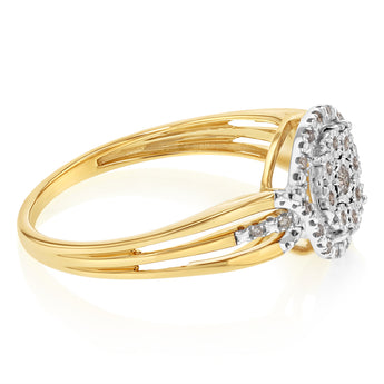 0.10 Carat Diamond Ring Set in 9ct Yellow Gold
