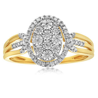 1/10 Carat Diamond Dress Ring in 9ct Yellow Gold