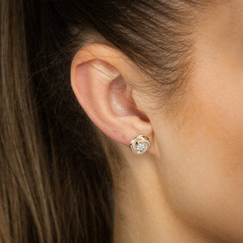 1/10 Carat Diamond Swirl Stud Earrings in 9ct Yellow Gold