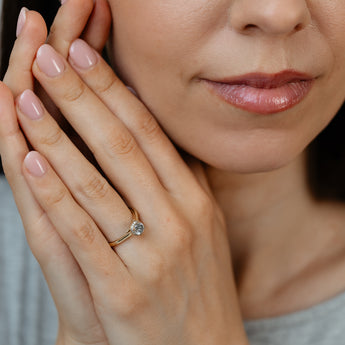 1/2 Carat Diamond Halo Ring in 9ct Yellow Gold