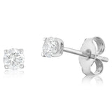 0.30 Carat Diamond Solitaire Stud Earrings in 9ct White Gold