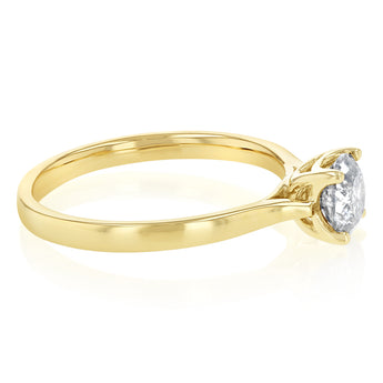 1 Carat Diamond Solitaire Ring in 9ct Yellow Gold