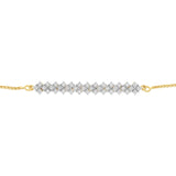 Diamond Slider Bracelet with 18 Round Brilliant Cut Diamonds in Gold Plated Sterling Silver