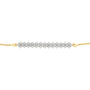 Diamond Slider Bracelet with 18 Round Brilliant Cut Diamonds in Gold Plated Sterling Silver