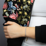 Diamond Slider Bracelet with 18 Round Brilliant Cut Diamonds in Gold Plated Sterling Silver