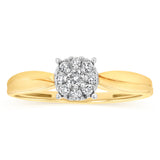 0.13 Carat Diamond Ring in 9ct Yellow Gold
