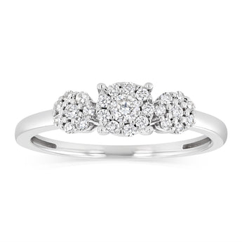 1/3 Carat Diamond Trilogy Ring in 9ct White Gold