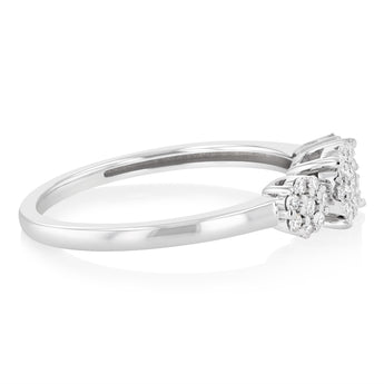 1/3 Carat Diamond Trilogy Ring in 9ct White Gold