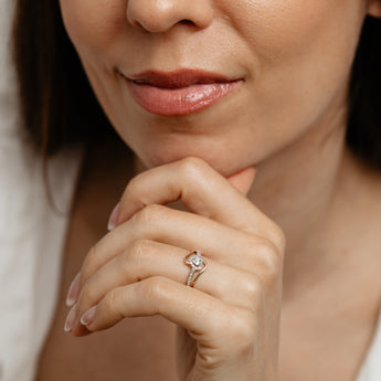 1/10 Carat Diamond Heart Shaped Ring in 9ct Yellow Gold