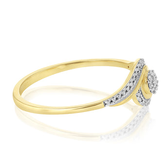1/10 Carat Diamond Ring in 9ct Yellow Gold