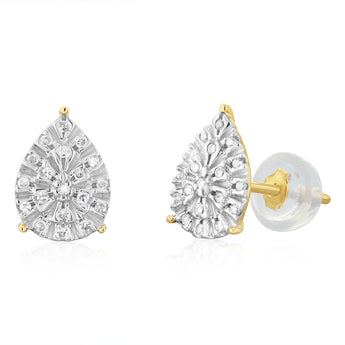 1/10 Carat Diamond Stud Earrings in 9ct Yellow Gold