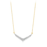 1/5 Carat Diamond Necklace in 9ct Yellow Gold on 43-48cm Adjustable Chain