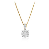 1/10 Carat Diamond Circle Pendant in 9ct Yellow Gold