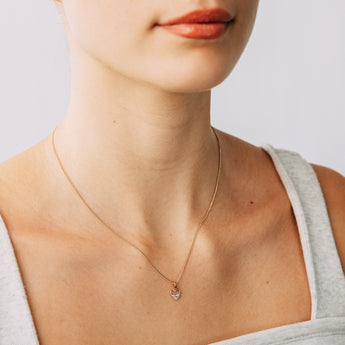 Diamond Heart Pendant in 9ct Yellow Gold