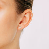 1/6 Carat Diamond Flower Stud Earring in 10ct White Gold