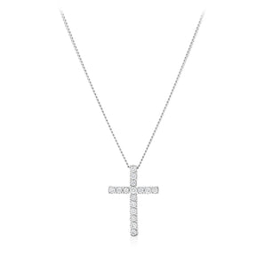1/5 Carat Diamond Cross Pendant in 10ct White Gold