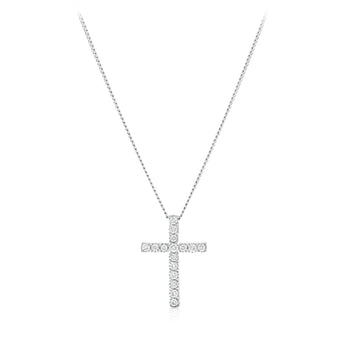1/5 Carat Diamond Cross Pendant in 10ct White Gold