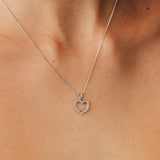 1/5 Carat Diamond Heart Pendant in 10ct White Gold