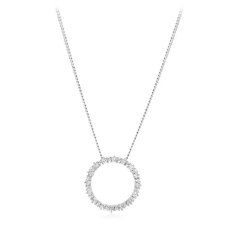 1/5 Carat Diamond Circle Pendant in 10ct White Gold