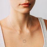 1/5 Carat Diamond Circle Pendant in 10ct White Gold