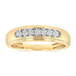 1/5 Carat Diamond Gents Ring in 10ct Yellow Gold