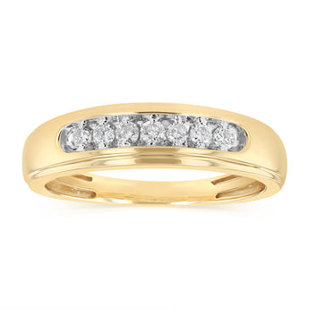 1/5 Carat Diamond Gents Ring in 10ct Yellow Gold