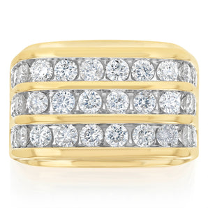 2.90 Carat Diamond Gents Ring in 10ct Yellow Gold