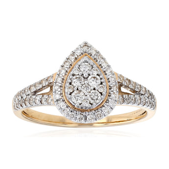 1/2 Carat Diamond Ring in 9ct Yellow Gold