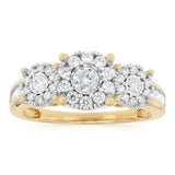 0.69 Carat Diamond Trilogy Ring in 14ct Yellow Gold