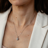 1/5 Carat Diamond Pendant in 10ct White Gold on 46cm Chain