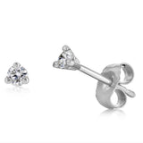 1/10 Carat Diamond Solitaire Stud Earrings in 14ct White Gold