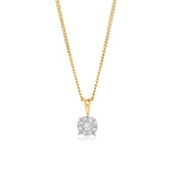 1/10 Carat Diamond Pendant in 9ct Yellow Gold