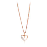 Diamond Heart Pendant in 9ct Rose Gold