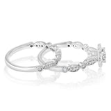 0.87 Carat Diamond Bridal 2 Ring Set in 14ct White Gold