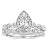 0.87 Carat Diamond Bridal 2 Ring Set in 14ct White Gold