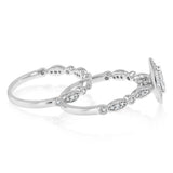 0.87 Carat Diamond Bridal 2 Ring Set in 14ct White Gold
