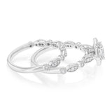 0.87 Carat Diamond Bridal 2 Ring Set in 14ct White Gold