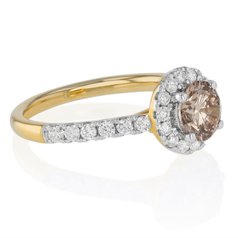 1.50 Carat Diamond Ring with Australian Diamond Centre Diamond in 9ct Yellow Gold