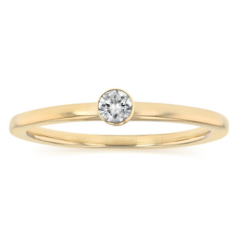 1/10 Carat Diamond Solitaire Ring in 10ct Yellow Gold