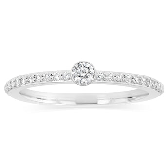 1/5 Carat Diamond Ring in 10ct White Gold