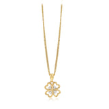 9ct Yellow Gold Luxurious 4 leaf clover Diamond Pendant